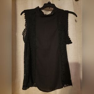 Lace Mock Neck Tank Top